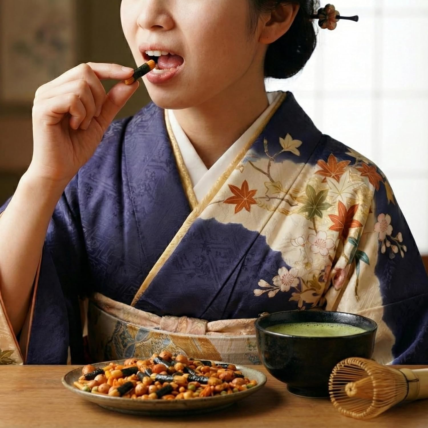 Enjoying with matcha